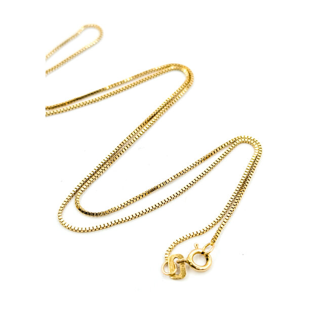 Necklace Box Link Spring Clasp 14ky .8mm 16" 1.56g 125102008