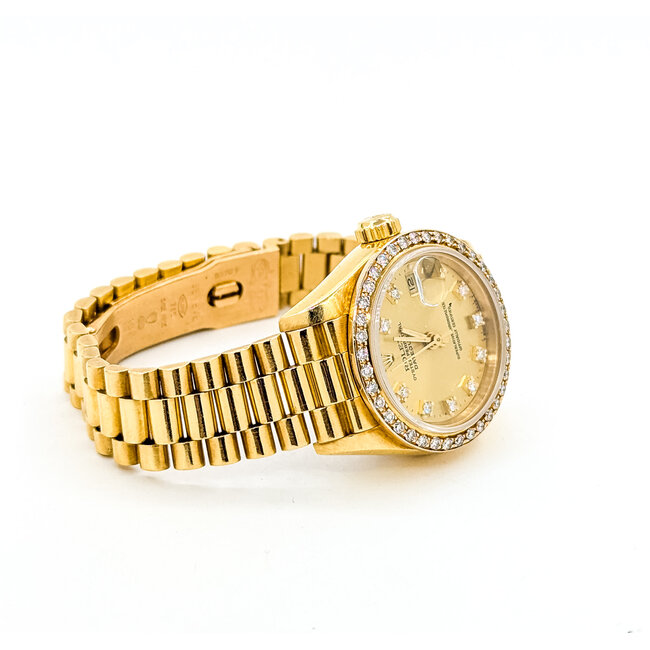 Watch Ladies Presidential Rolex 69178 Yr. 1987 26mm 18kt Yellow Gold 6" Watch Only 125126001