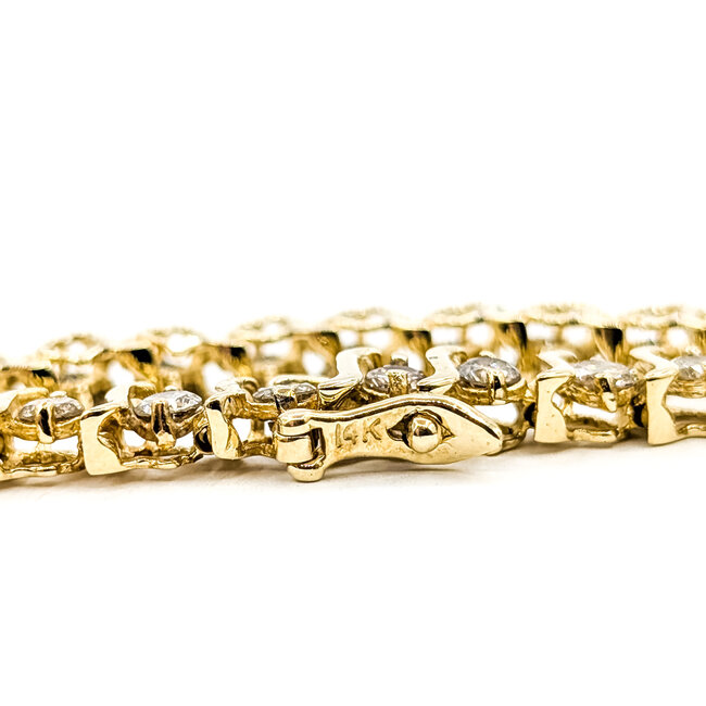 Bracelet Tennis 5ctw Round Diamonds 14ky 5.5mm 7" 14g 225120018