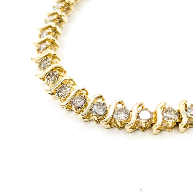 Bracelet Tennis 5ctw Round Diamonds 14ky 5.5mm 7" 14g 225120018