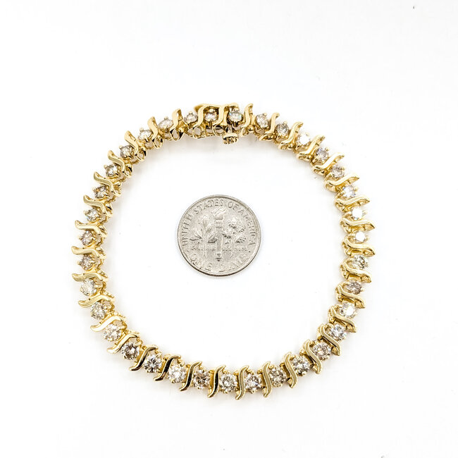 Bracelet Tennis 5ctw Round Diamonds 14ky 5.5mm 7" 14g 225120018