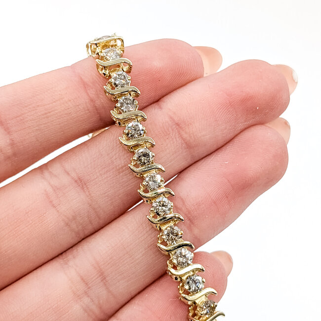 Bracelet Tennis 5ctw Round Diamonds 14ky 5.5mm 7" 14g 225120018
