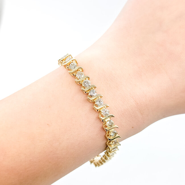 Bracelet Tennis 5ctw Round Diamonds 14ky 5.5mm 7" 14g 225120018