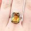 Ring Art Deco Filigree 8ct Orange Glass 14ktt 16.5mm Sz6.25 3.93g 225120020
