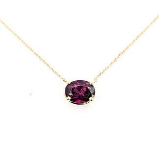 Necklace 2.54ct Garnet 14ky 18" 9.5x7.5mm 125100078