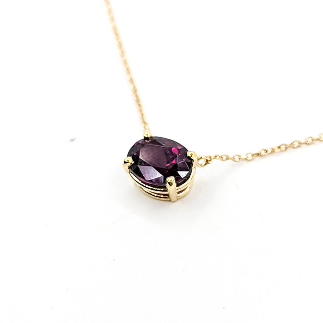 Necklace 2.54ct Garnet 14ky 18" 9.5x7.5mm 125100078