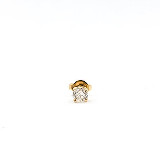 Earring Single Stud .27ct Round Diamonds 14ky .52g 225120019