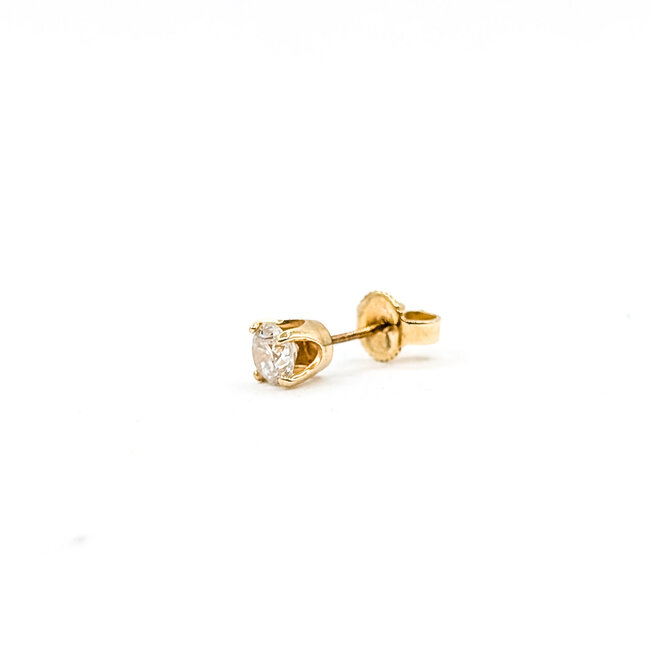 Earring Single Stud .27ct Round Diamonds 14ky .52g 225120019