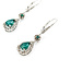 Earrings Drop Halo 0.32ctw Round Diamonds 1.4ctw Emerald 14kw 33.4mm x 8.5mm 2.9g 225110047