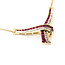 Necklace Cross Over 0.16ctw Round Diamonds 1ctw Ruby 14ky 30mm x 42.8mm 17" 7.9g 225110050
