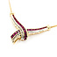 Necklace Cross Over 0.16ctw Round Diamonds 1ctw Ruby 14ky 30mm x 42.8mm 17" 7.9g 225110050