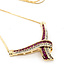Necklace Cross Over 0.16ctw Round Diamonds 1ctw Ruby 14ky 30mm x 42.8mm 17" 7.9g 225110050