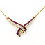 Necklace Cross Over 0.16ctw Round Diamonds 1ctw Ruby 14ky 30mm x 42.8mm 17" 7.9g 225110050