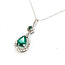 Pendant Drop 0.18ctw Round Diamonds 1.16 Emerald 14kw 27.8mm x 10.25mm 18" 2.7g 225110043