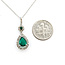 Pendant Drop 0.18ctw Round Diamonds 1.16 Emerald 14kw 27.8mm x 10.25mm 18" 2.7g 225110043