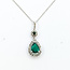 Pendant Drop 0.18ctw Round Diamonds 1.16 Emerald 14kw 27.8mm x 10.25mm 18" 2.7g 225110043