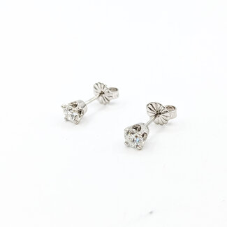 Earrings Stud .60ctw Round Diamonds 14kw 5.2mm .97g 225120015