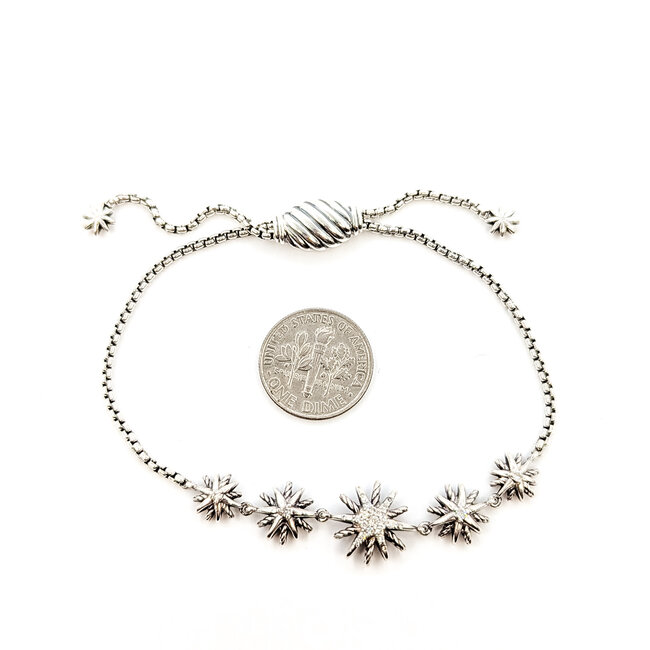 Bracelet David Yurman Starburst .18ctw Round Diamonds 925 12.5mm 6-7.25" 8.62g 125110147