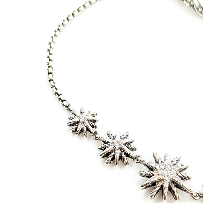 Bracelet David Yurman Starburst .18ctw Round Diamonds 925 12.5mm 6-7.25" 8.62g 125110147