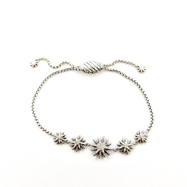 Bracelet David Yurman Starburst .18ctw Round Diamonds 925 12.5mm 6-7.25" 8.62g 125110147