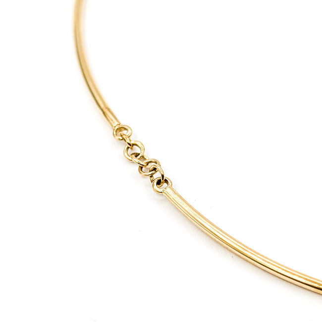 Necklace Choker 0.13ct Round Diamond 14ky 1.7mm 15" 4.64g 125100031