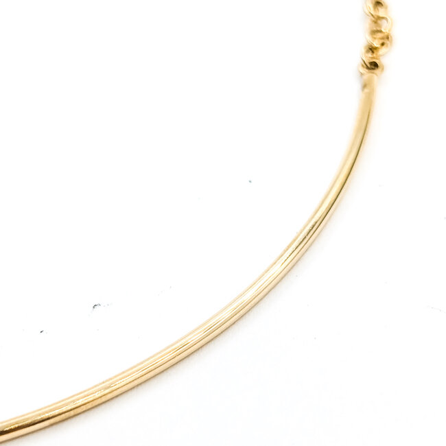 Necklace Choker 0.13ct Round Diamond 14ky 1.7mm 15" 4.64g 125100031