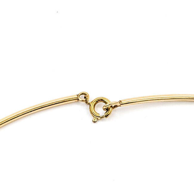 Necklace Choker 0.13ct Round Diamond 14ky 1.7mm 15" 4.64g 125100031