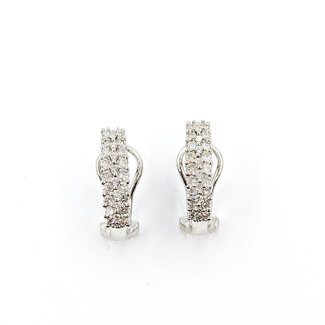 Earrings Cluster 0.22ctw Round Diamonds 14kw 17mm x 4.5mm 5g 225110045