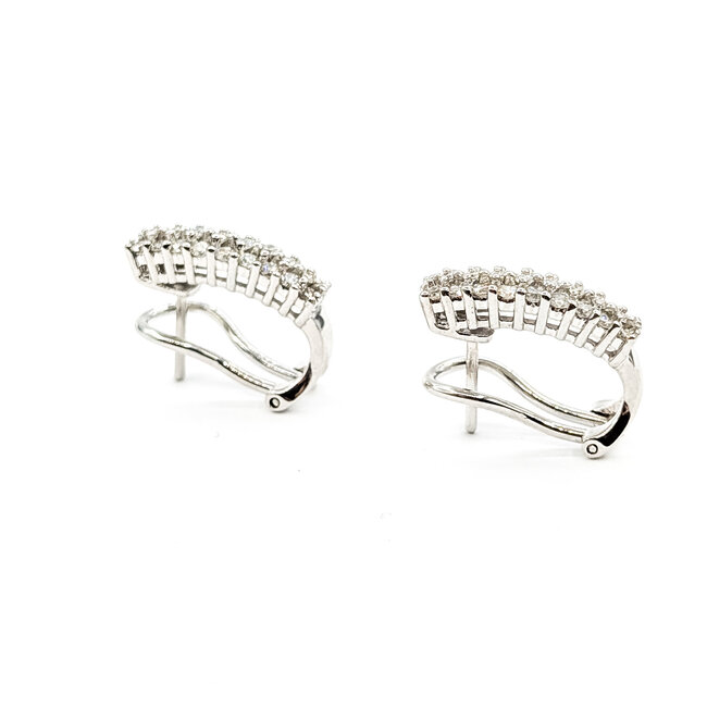 Earrings Cluster 0.22ctw Round Diamonds 14kw 17mm x 4.5mm 5g 225110045