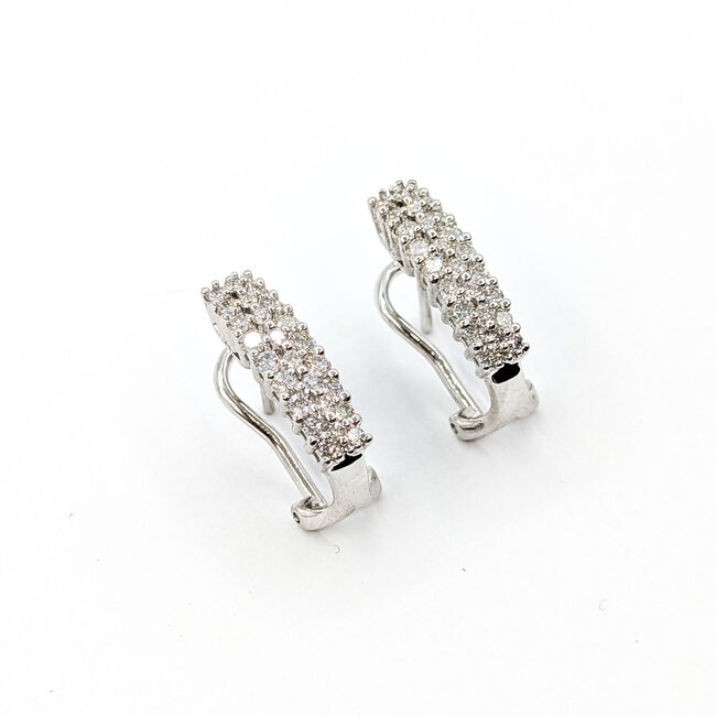 Earrings Cluster 0.22ctw Round Diamonds 14kw 17mm x 4.5mm 5g 225110045