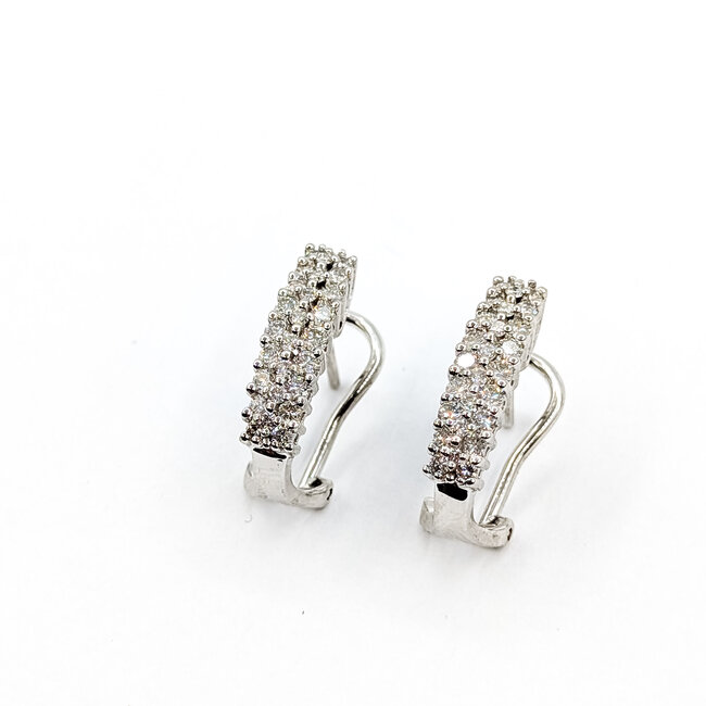 Earrings Cluster 0.22ctw Round Diamonds 14kw 17mm x 4.5mm 5g 225110045