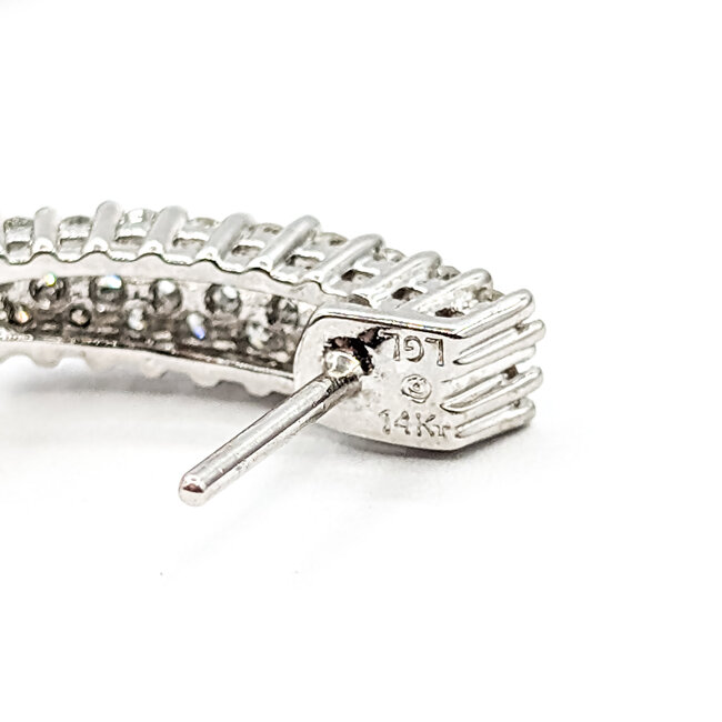 Earrings Cluster 0.22ctw Round Diamonds 14kw 17mm x 4.5mm 5g 225110045