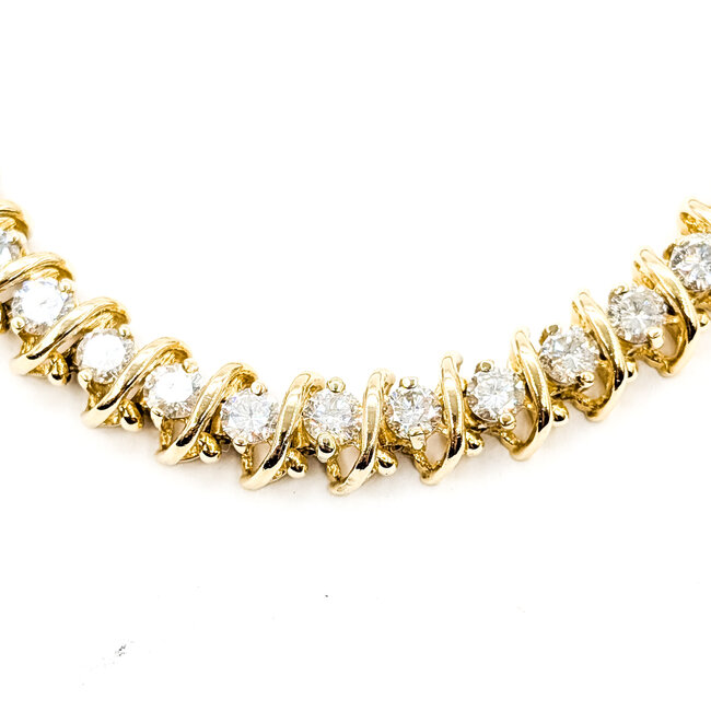 Bracelet Tennis 6.90ctw Round Diamonds 14ky 7mm 7.5" 21.04g 225120010