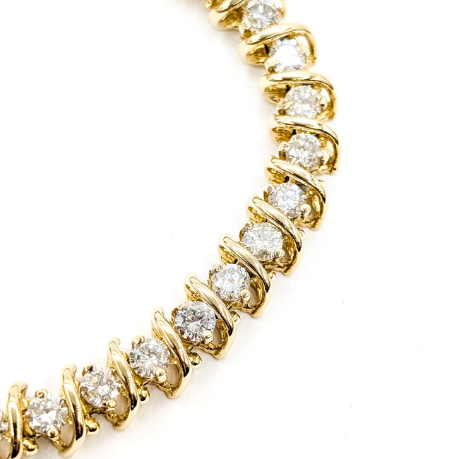Bracelet Tennis 6.90ctw Round Diamonds 14ky 7mm 7.5" 21.04g 225120010