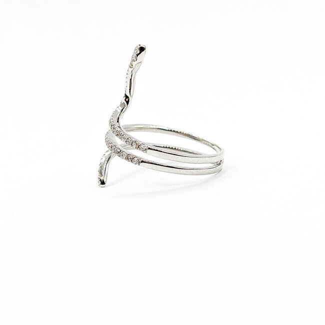 Ring Snake Coil .50ctw Round Diamonds 14kw 25mm Sz7 3.76g 225120009