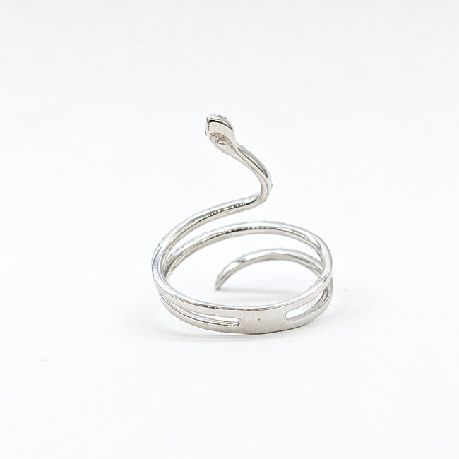 Ring Snake Coil .50ctw Round Diamonds 14kw 25mm Sz7 3.76g 225120009