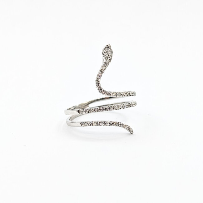 Ring Snake Coil .50ctw Round Diamonds 14kw 25mm Sz7 3.76g 225120009