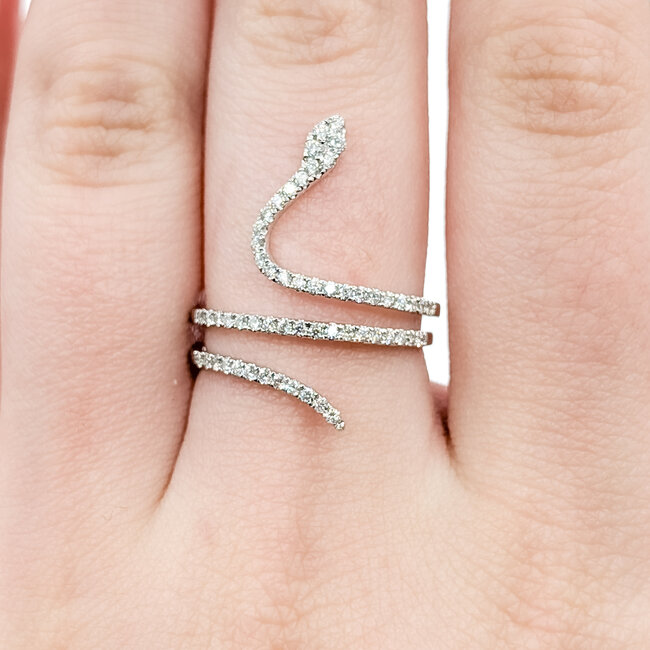 Ring Snake Coil .50ctw Round Diamonds 14kw 25mm Sz7 3.76g 225120009