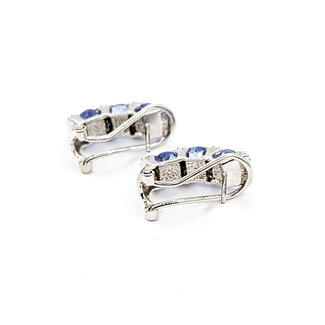 Earrings Alternating 0.16ctw Round Diamonds 2.24ctw Tanzanite 14kw 20mm x 6mm 3.9g 225110048