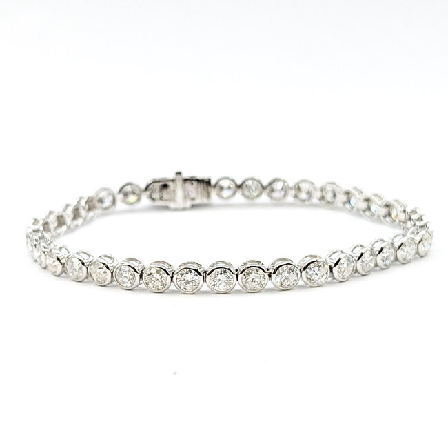 Bracelet Tennis 8.57ctw Round Diamonds 14kw 4.7mm 7.25" 10.5g 225110125