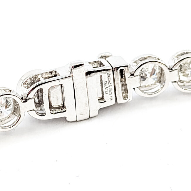 Bracelet Tennis 8.57ctw Round Diamonds 14kw 4.7mm 7.25" 10.5g 225110125