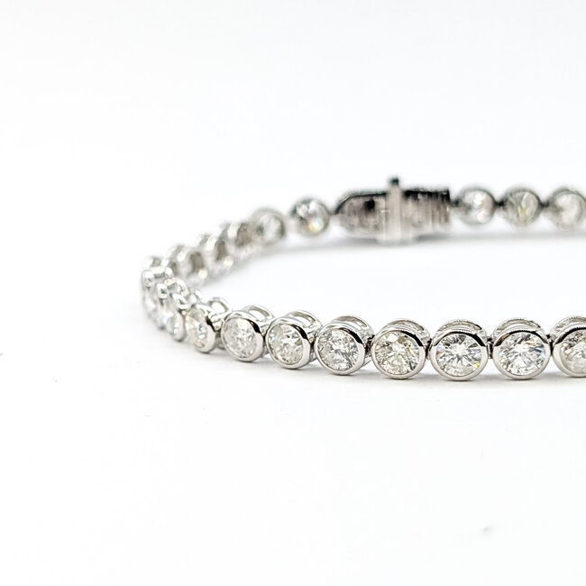 Bracelet Tennis 8.57ctw Round Diamonds 14kw 4.7mm 7.25" 10.5g 225110125