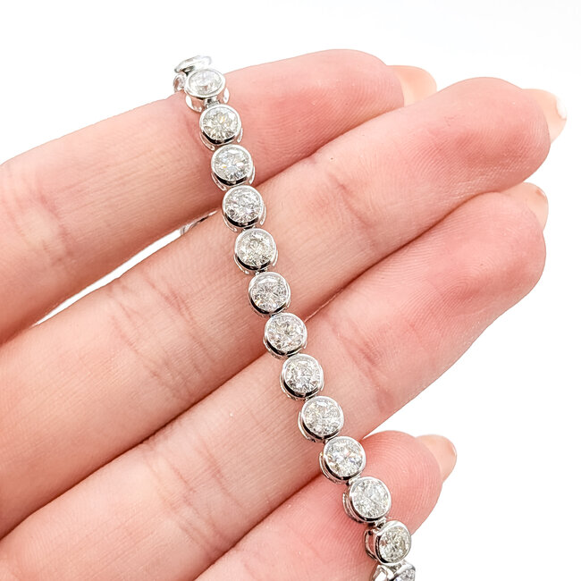 Bracelet Tennis 8.57ctw Round Diamonds 14kw 4.7mm 7.25" 10.5g 225110125