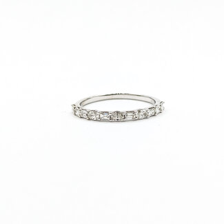 Ring Band .75ctw Baguette & Emerald Diamonds 14kw 1.75mm Sz7.25 1.93g 125110055