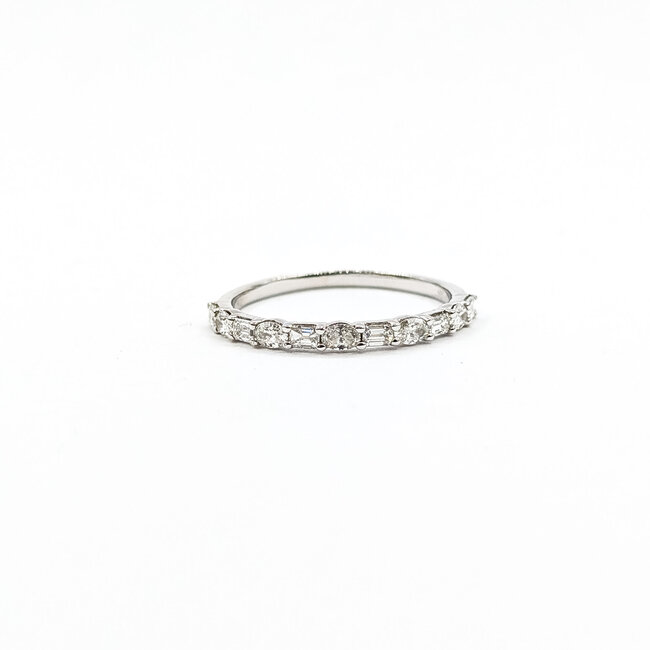 Ring Band .75ctw Baguette & Emerald Diamonds 14kw 1.75mm Sz7.25 1.93g 125110055