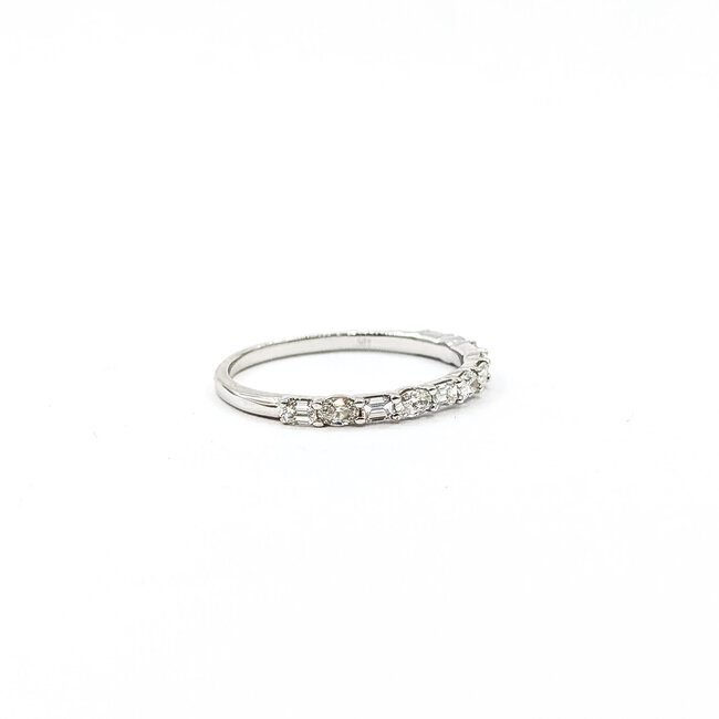 Ring Band .75ctw Baguette & Emerald Diamonds 14kw 1.75mm Sz7.25 1.93g 125110055