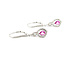 Earrings Lever Back Dangle 0.35ctw Round Diamonds 0.72ctw Pink Sapphire 14kw 1.25x.3" 2.77g 225110138