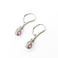 Earrings Lever Back Dangle 0.35ctw Round Diamonds 0.72ctw Pink Sapphire 14kw 1.25x.3" 2.77g 225110138