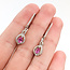Earrings Lever Back Dangle 0.35ctw Round Diamonds 0.72ctw Pink Sapphire 14kw 1.25x.3" 2.77g 225110138