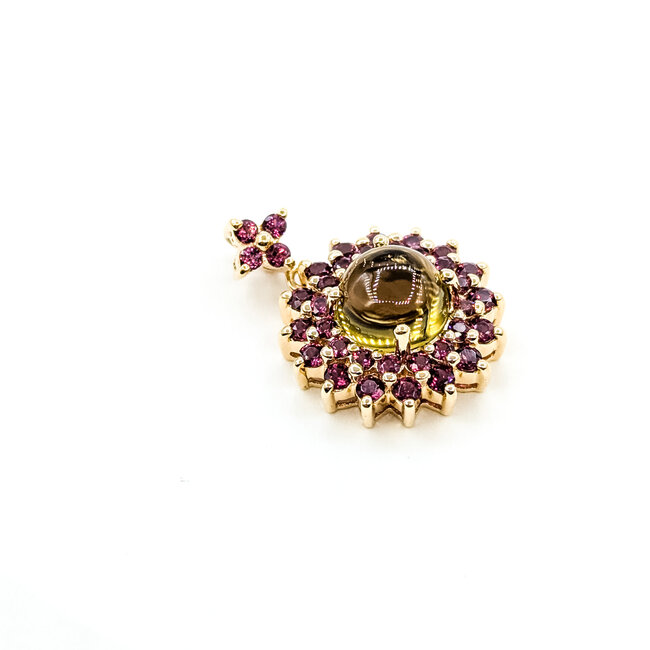Pendant Floral Cluster 4.5ct Citrine 1.2ctw Tourmaline 14ky 28.5mm x 20.35mm 6.1g 225110038